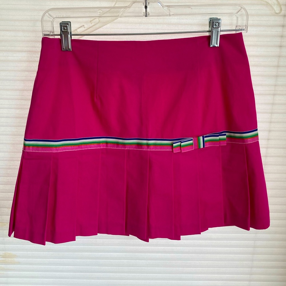 Pink Tennis Skirt with Rainbow Belt